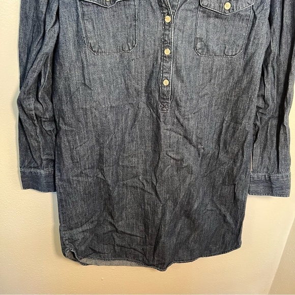 Universal Thread Denim Shirt Dress Dark Wash - Picture 4 of 13